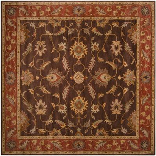 Cabris Chocolate Wool Square  - 8 Ft. Area Rug