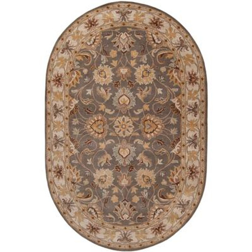 Berkeley Charcoal Wool Oval  - 6 Ft. x 9 Ft. Area Rug