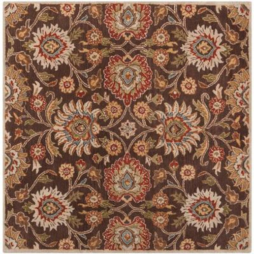 Dachstein Chocolate Wool Square  - 4 Ft. Area Rug