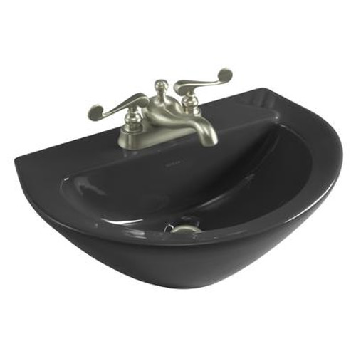 Parigi Pedestal Lavatory Basin in Black Black