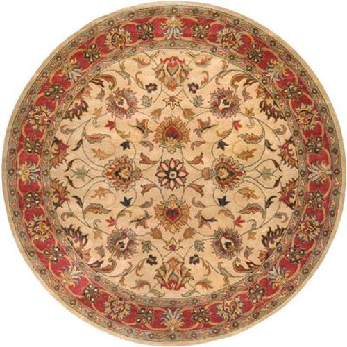 Belmont Beige Wool Round  - 4 Ft. Area Rug