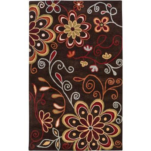 Arcadia Chocolate Wool 4 Ft. x 6 Ft. Area Rug