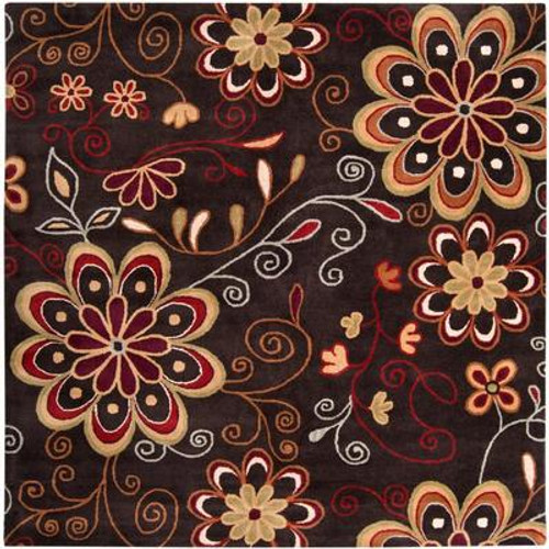 Arcadia Chocolate Wool Area Rug - 8 Feet Square