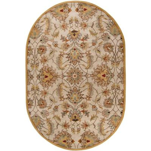 Calimesa Gold Wool Oval  - 8 Ft. x 10 Ft. Area Rug