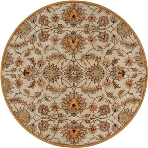 Calimesa Gold Wool Round  - 8 Ft. Area Rug