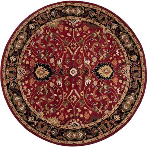 Calistoga Red Wool Round  - 4 Ft. Area Rug
