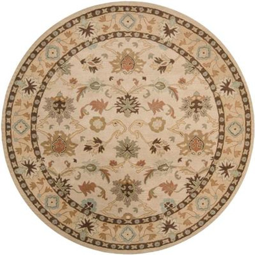 Brea Beige Wool Round  - 9 Ft. 9 In. Area Rug