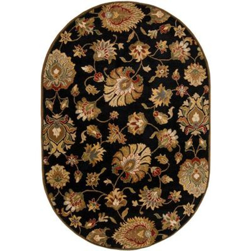 Burbank Black Wool Oval  - 8 Ft. x 10 Ft. Area Rug