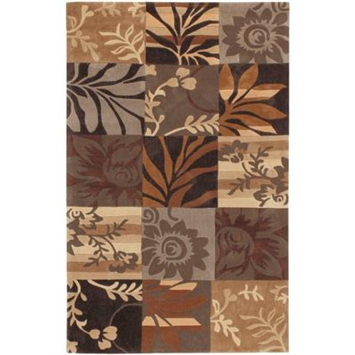 Gaillac Brown Polyester  - 3 Ft. 6 In. x 5 Ft. 6 In. Area Rug