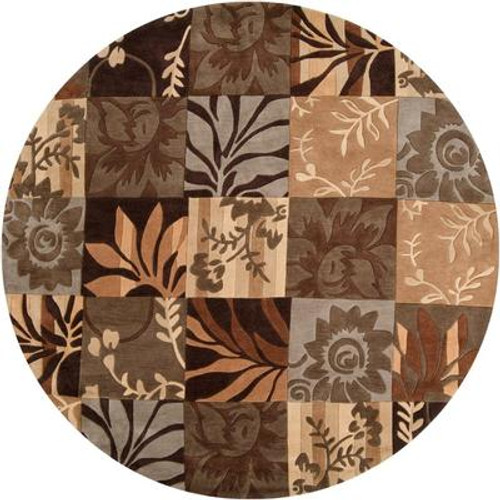 Gaillac Brown Polyester Round  - 8 Ft. Area Rug