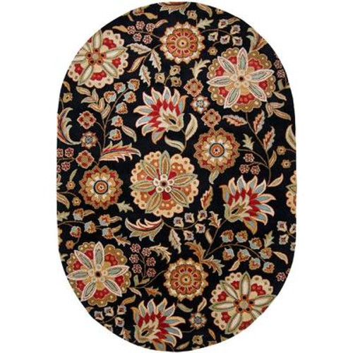 Anderson Black Wool 8 Ft. x 10 Ft. Area Rug Oval