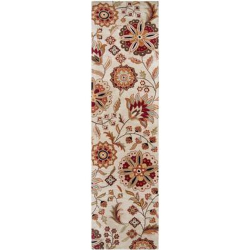 Antioch Ivory Wool 2 Feet 6 Inch x 8 Feet Runner