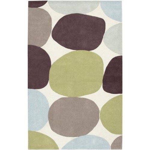 Falleron Ivory Polyester 5 Ft. x 8 Ft. Area Rug