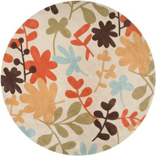 Nailly Ivory Polyester Round  - 8 Ft. Area Rug