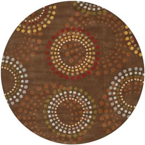 Rantigny Chocolate Wool Area Rug - 4 Feet Round