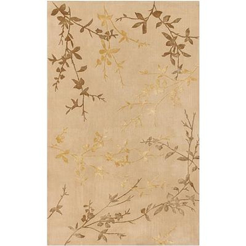 Vancouver Tan Wool / Viscose  - 3 Ft. 6 In. x 5 Ft. 6 In. Area Rug