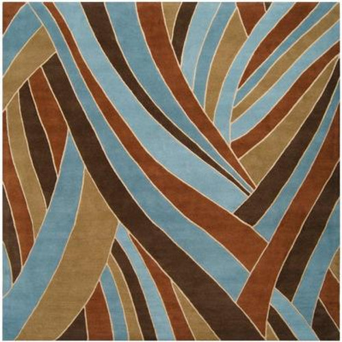 Querrien Sky Wool 4 Feet Square Area Rug