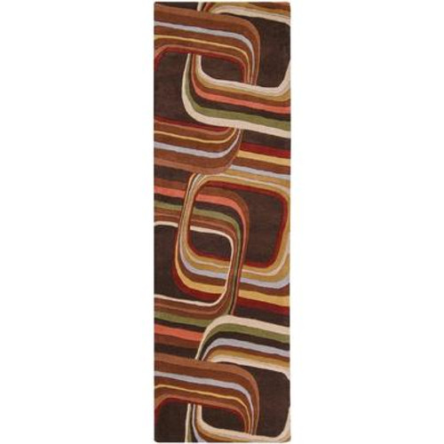 Rai Chocolate Wool 2 Ft. 6 In. x 8 Feet Runner