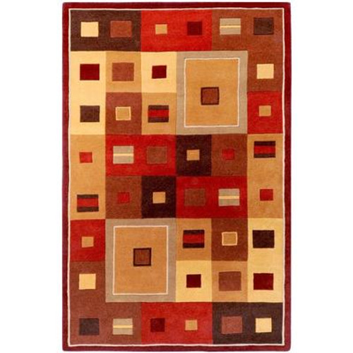 Ramatuelle Burgundy Wool Area Rug - 12 Feet x 15 Feet