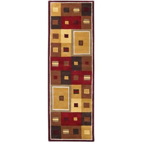 Ramatuelle Burgundy Wool 2 Feet 6 Inch x 8 Feet Runner