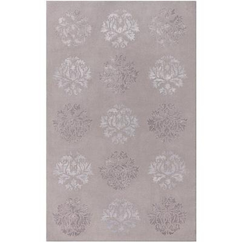 Penticton Light Gray Wool / Viscose  - 3 Ft. 6 In. x 5 Ft. 6 In. Area Rug