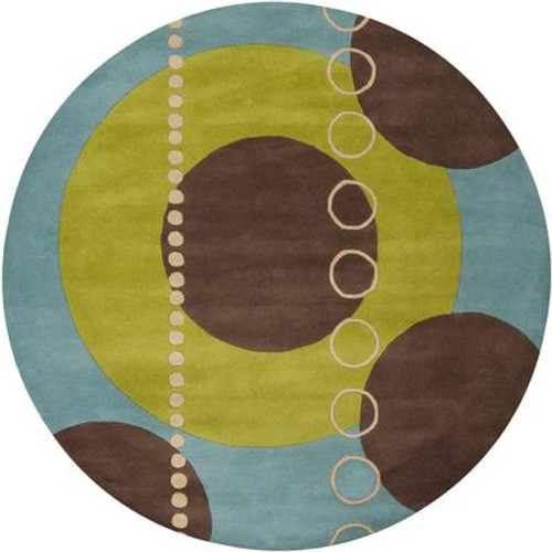 Rismes Sky Wool 8 Feet Round Area Rug