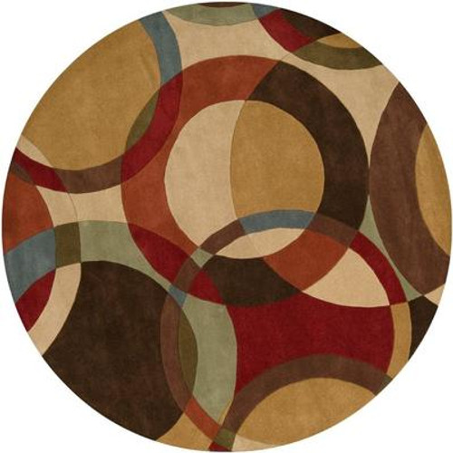 Sablet Chocolate Wool 6 Feet Round Area Rug