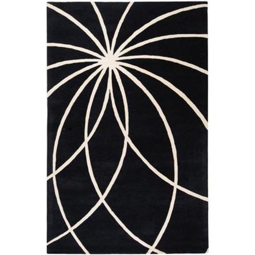 Rambouillet Black Wool 9 Ft. x 12 Ft. Area Rug