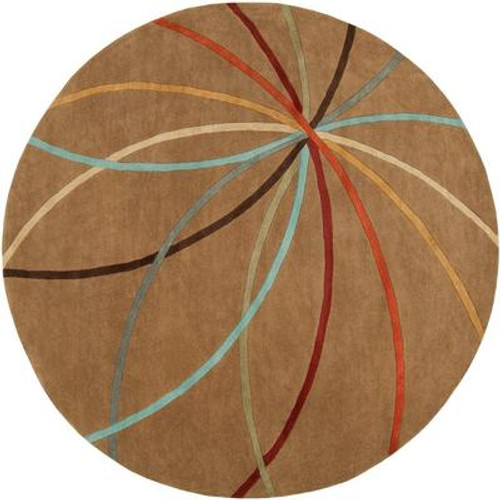 Sache Mocha Wool 4 Feet Round Area Rug