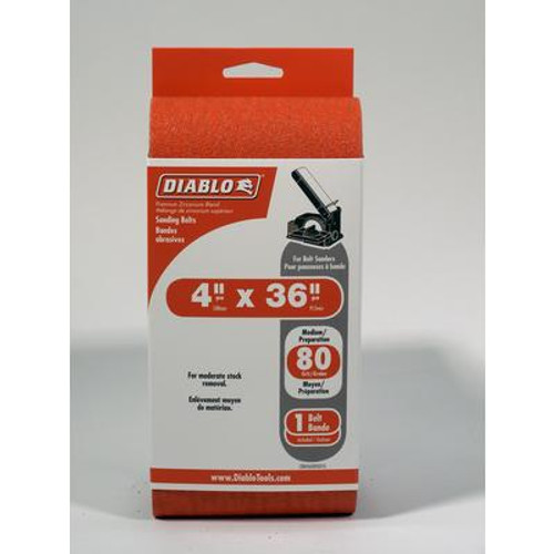 Diablo Premium Sanding Belt 4x36 Inch 80 Grit