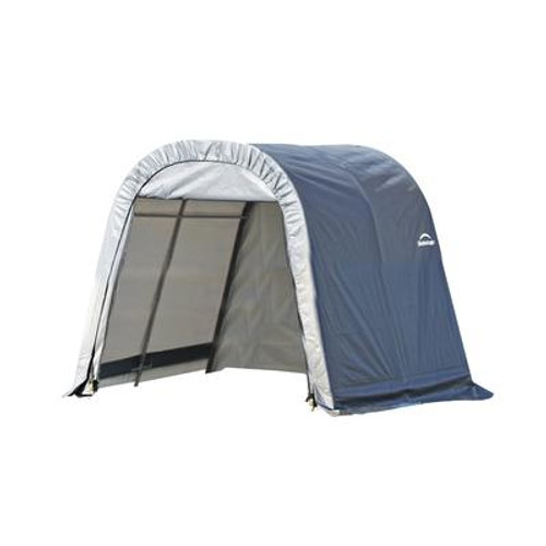 Grey Cover Round Style Shelter - 10 Feet x 8 Feet x 8 Feet