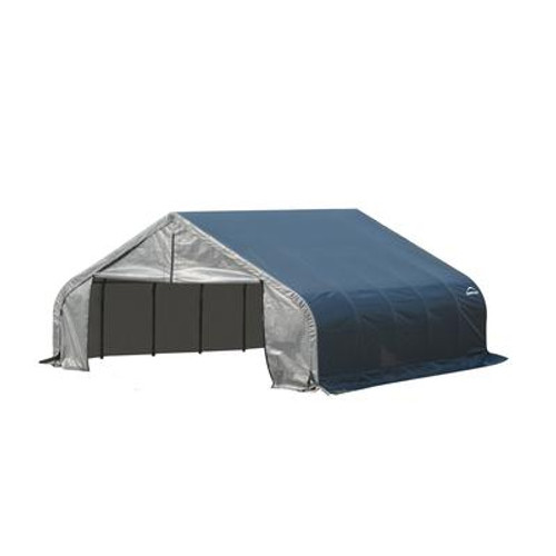 Grey Cover Peak Style Shelter - 18 Feet x 24 Feet x 10 Feet