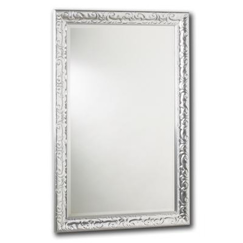 Razzle Dazzle Mirror; Lacquered Silver 18 Inch X 30 Inch
