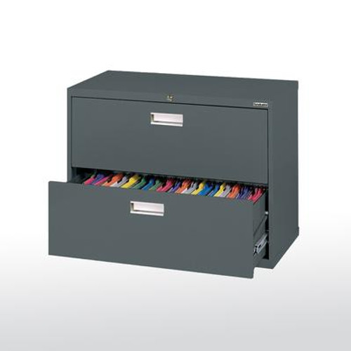 600 Series 2 Drawer Lateral File Charcoal Color