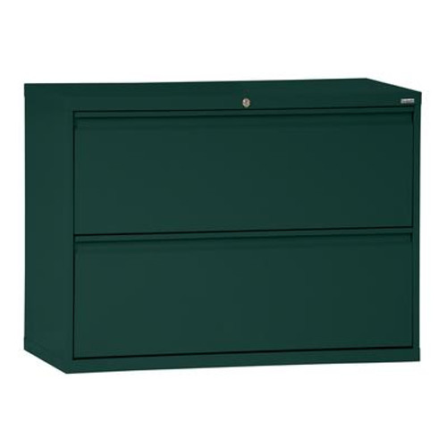 800 Series 2 Drawer Lateral File Forest Green Color