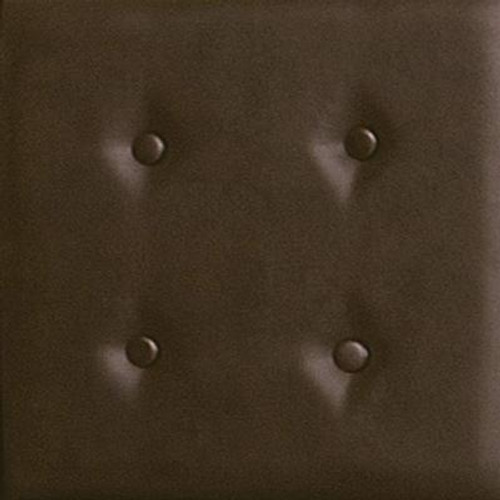 Luxe Set of 8 Upholstered Wall Panels 18 Inch X 18 Inch Faux Leather Dark Brown