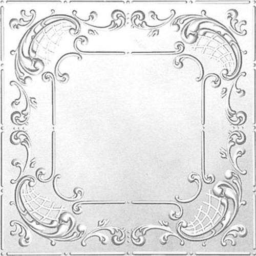 2 Feet x 4 Feet Chrome Plated Steel Finish   Nail-Up Ceiling Tile Design Repeat Every 24 Inches