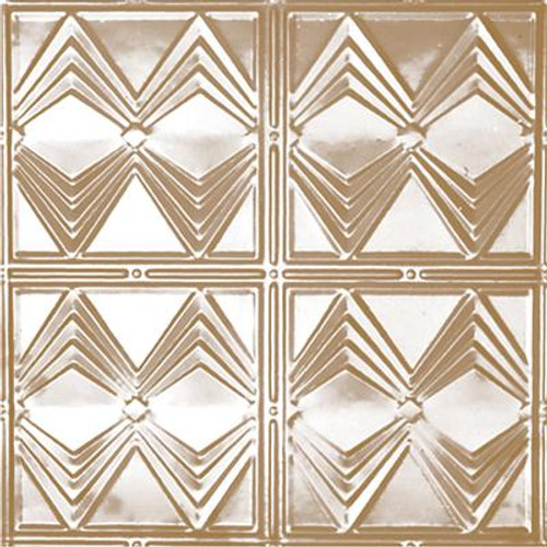 2 Feet x 4 Feet Brass Plated Steel Finish   Nail-Up Ceiling Tile Design Repeat Every 12 Inches