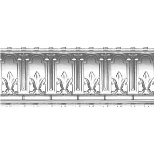 Chrome Plated Steel Cornice 9.5  Inches  Projection x 9.5  Inches  Deep x 4 Feet Long