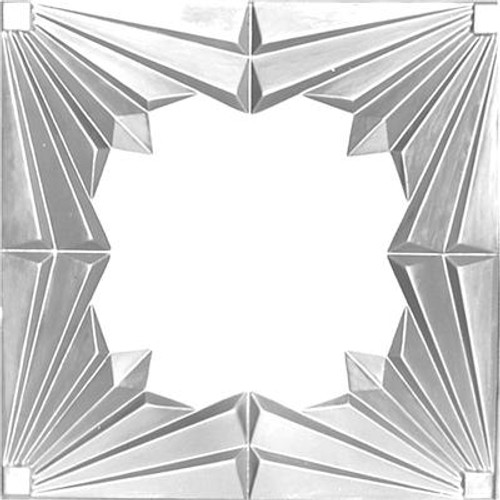 2 Feet x 4 Feet Chrome Plated Steel Finish Nail-Up Ceiling Tile Design Repeat Every 24 Inches