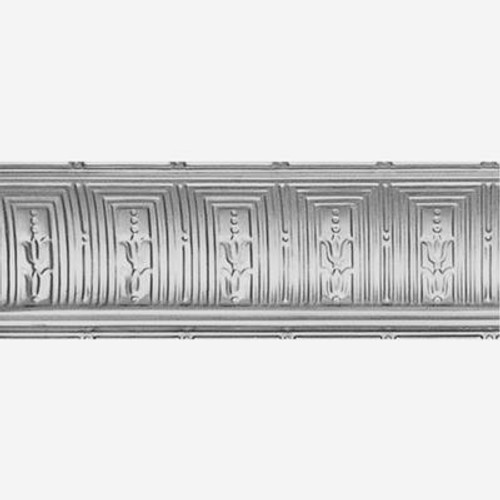 Steel Silver Finish Cornice 8-3/4  Inches  Projection x 8-3/4  Inches  Deep x 4 Feet Long