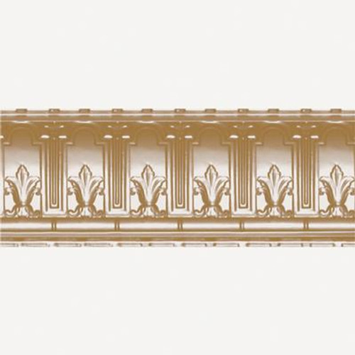 Brass Plated Steel Cornice 9.5  Inches  Projection x 9.5  Inches  Deep x 4 Feet Long