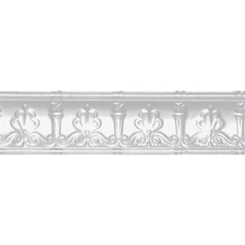 White Finish Steel Cornice 4  Inches  Projection x 4  Inches  Deep x 4 Feet Long