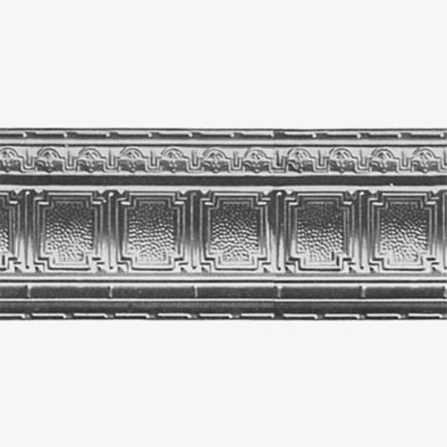 Steel Silver Finish Cornice 4  Inches  Projection x 4  Inches  Deep x 4 Feet Long