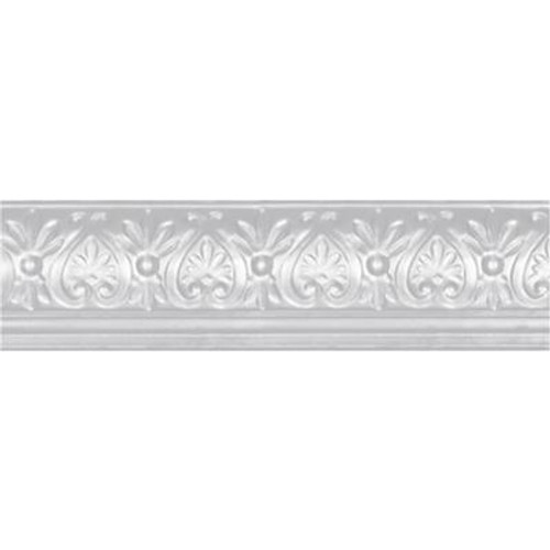 White Finish Steel Cornice 6.25  Inches  Projection x 6 5/8  Inches  Deep x 4 Feet Long