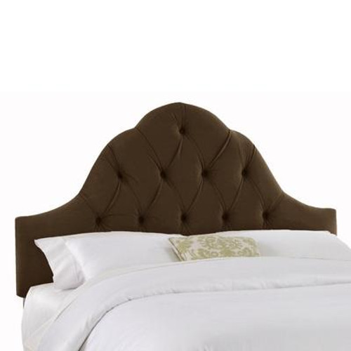 Upholstered Twin Headboard in Velvet Chocolate