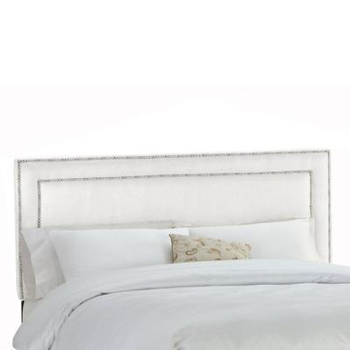Upholstered King Headboard in Premier Microsuede White