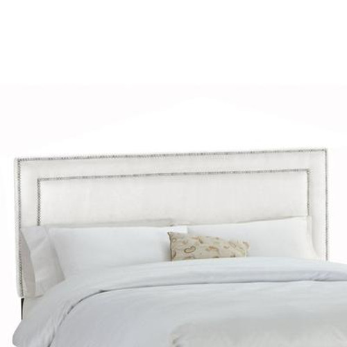 Upholstered Full Headboard in Premier Microsuede White