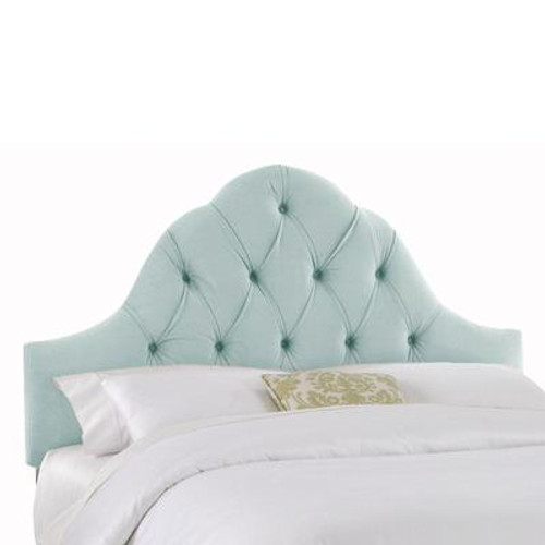 Upholstered California King Headboard in Velvet Pool