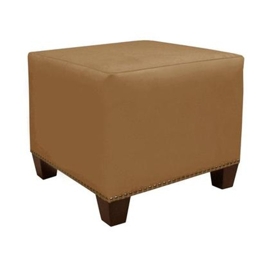 Square Ottoman in Premier Microsuede Tan